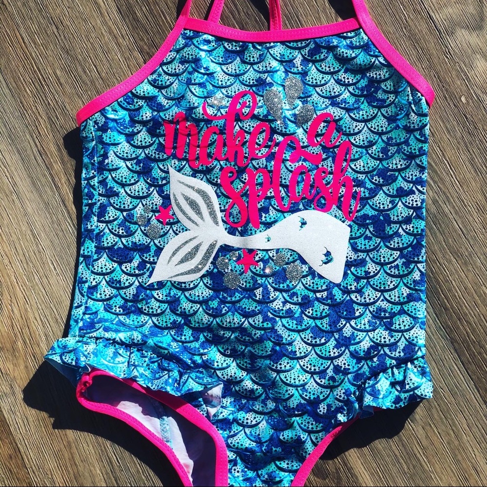 Toddler Mermaid Make A Splash Swim Suit Size 4t